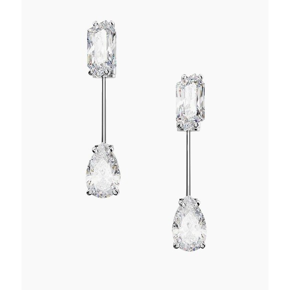 Swarovski Jewelry - Swarovski Dangle Earrings Mesmera Mixed Cuts Crystal Rhodium Plated $150 New Tag